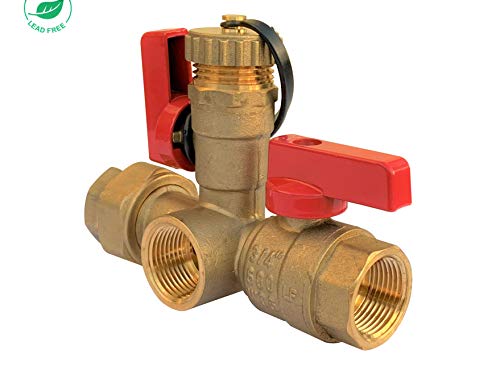 Libra Supply 3/4 inch IPS Isolator Tankless Water Heater Service Valve Kit – 3/4'' FNPT X FNPT Thread Brass Isolation Set with Pressure Relief Valve | Pipe Fittings, Supplies & Spare Parts