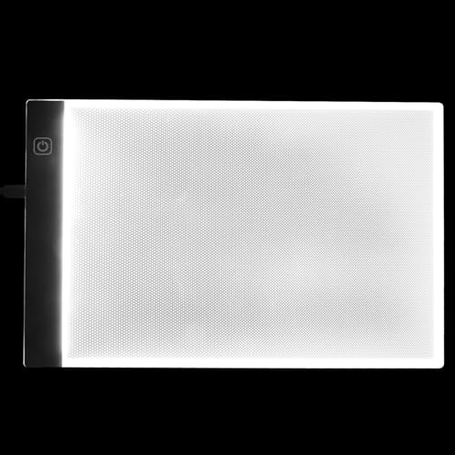 Garneck Tablero de Luz LED A4 para Calcar 200x300 Mm con Brillo Ajustable, Cable USB 1.5 M, Almohadilla Portátil para Dibujo, Animación y Caligrafía, Caja de Luz para Rastreo y Práctica