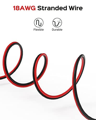 18Awg 2 Wire Electrical Cord Jackyled 2 Conductor 10M/32.8Ft Wire Cord 18 Gauge Flexible Cable For Led Strips Electrical Wire 12V/24V Dc Cable, 18/2 Wire Black And Red #TOP2
