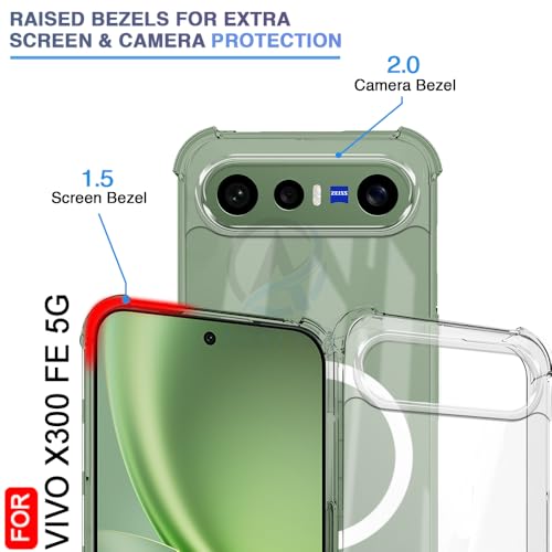 Image of AESTMO Clear Back Cover for Vivo X300 FE 5G | 360 Protection | Transparent Back Cover for Vivo X300 FE 5G (PC + TPU, Compatible with MagSafe Accessories, Transparent Bumper)