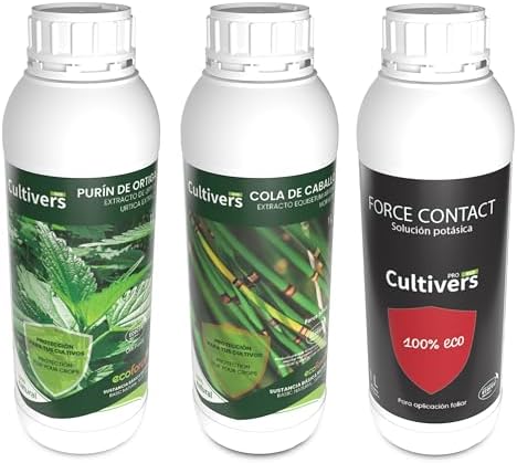 CULTIVERS Pack 1 L Jabón Potásico, Purín de Ortiga y Cola de Caballo. Súper Concentrado. Protección para Tus Plantas.