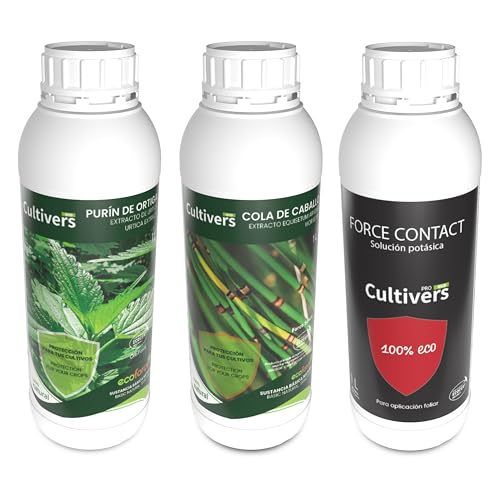 CULTIVERS Pack 1 L Jabón Potásico, Purín de Ortiga y Cola de Caballo. Súper Concentrado. Protección para Tus Plantas.