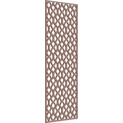 Image of 27 3 /8 inchW x 69 3 /8 inchH x 3 /8 inchT Resort Decorative Fretwork Wood Wall Panels, Walnut