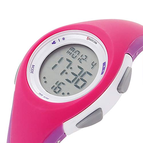 ROBOTE 7-Color Kids Boys Digital Watches, Waterproof Outdoor Sports Digital Watches Analogue Watch with Alarm Clock/Timer/LED Light, Electronic Shockproof Wrist Watch for Kids Watch (1716rose)