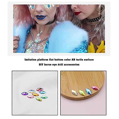 OTOTEC 500Pcs Acrylic Sew On Rhinestones AB Decorative Crystal Horse Eye Shape Rhinestones Decoration for DIY Making Crafts Scrapbooks Clothing Phones Colourful - Image 2