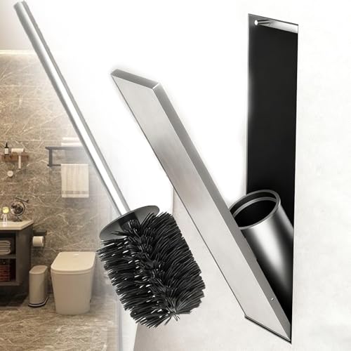 Atwynd Escobillero Empotrado para Baño, Escobillero Oculto, Nicho de Ducha de Acero Inoxidable 304, Ahorra Espacio, Fácil de Limpiar, para Reformas de Baños en Hoteles