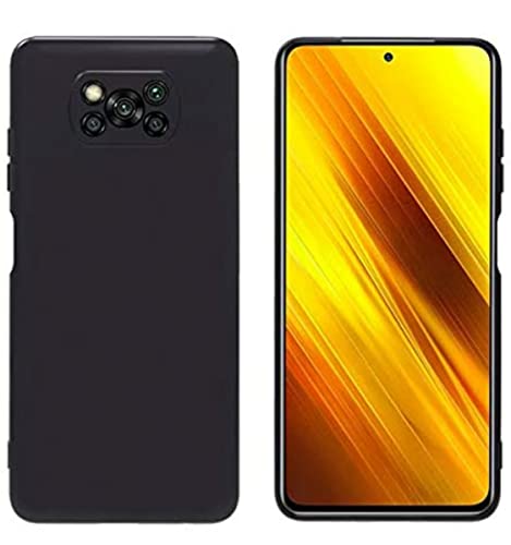 Image of Mobile Back Cover Case for Xiaomi Poco X3 (Silicone Case|CameraProtection|Black SC1510)
