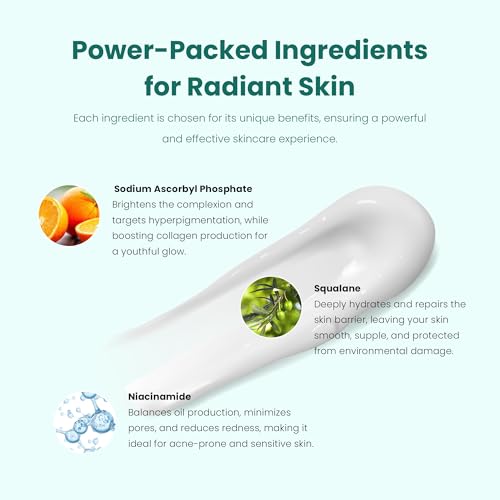 Gin Amber Beauty LLC Gin Amber Beauty - Vitamin C (10%) + Squalane Repair Cream - Face Moisturizer - Skin Cream - Dark Spot Corrector - Primer (1 fl oz - 30ml)