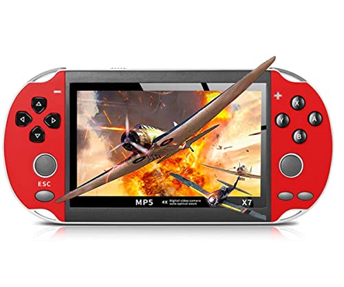 Console de jeu vidéo portable rétro 10,9 cm avec 3000 jeux et batterie rouge