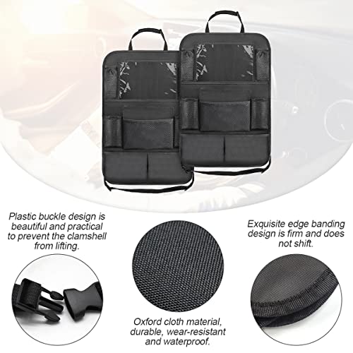 Hanemia 2Pack Car Seat Back Organizer, Kick Mats Backseat Car Storage With Touch Screen Tablet Holder, Waterproof Car Back Seat Protector For Kids, Vehicle Back Seat Organizer For Travel Accessories #TOP2