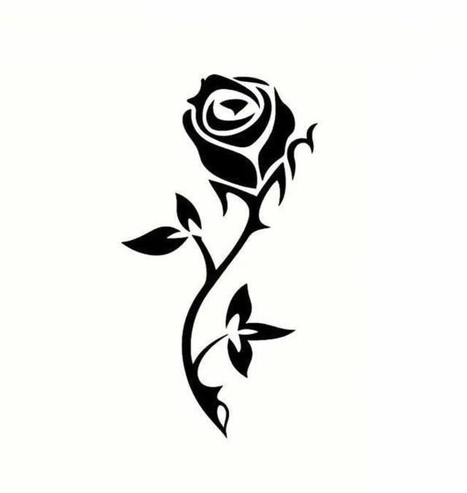 2Pcs Black Rose Vinyl Sticker for Car Body Window Door Trunk Motorcycle Scratch Cover