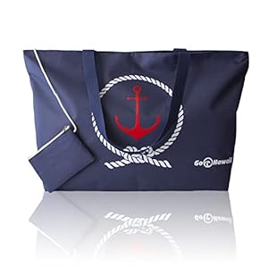 go hawaii 50134, dames strandtas, blauw, extra groot