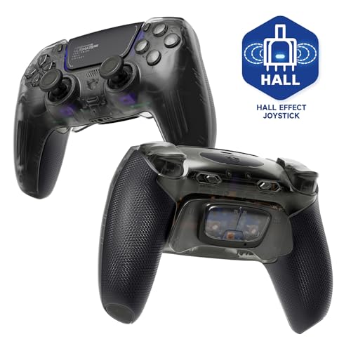 Image of HEXGAMING ULTIMATE PRO Controller Compatible with ps5, Explorer Black | Hall Effect Joysticks, Adjustable Triggers, 4 Remappable Buttons, 6 Profiles, 8 Swap Sticks, PC Compatible, Wireless Gaming