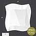 ELITE SELECTION Disposable Plastic Salad Plates - 50 Pack Premium Quality 7” White Wavy Design Dessert Plate for Wedding, Birthday, Dinner Party - Ecofriendly Kitchen Dinnerware Supplies