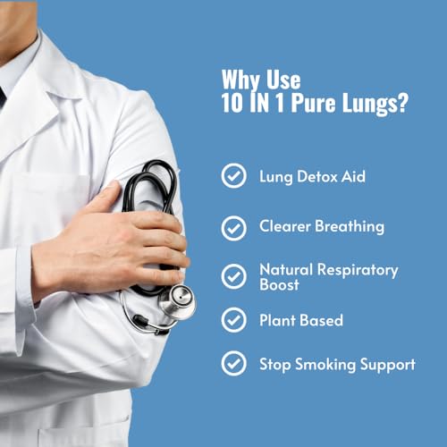 10-in-1 Lung Cleanse Support Supplement - Your Ultimate Quit Smoking Aid - All-Natural Detox for Smokers, Promoting Clear Lungs and Smoking Cessation - Vegan Supplement for Lung Detox; Respiratory - Image 4