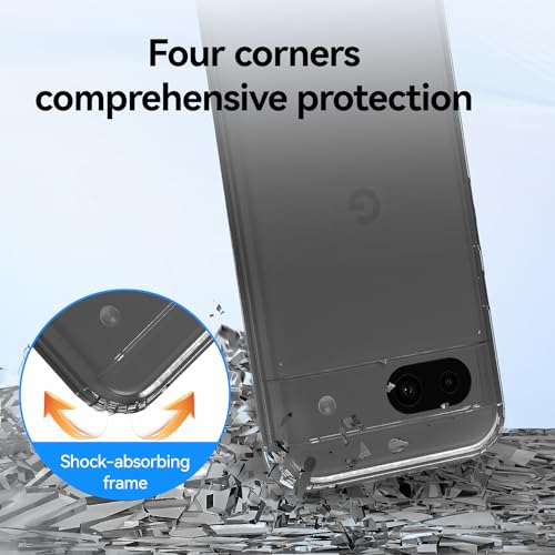 T Tersely Clear Case Cover for Google Pixel 8a 2024, Hard Back Slim Fit Shockproof Crystal TPU Bumper Protective Case Cover for Google Pixel 8a - Thumbnail 3