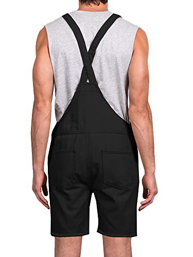 Gtealife Mens Bib Overall Shorts Lightweight Casual Loose Fit Walkshort Jumpsuit Button Hole Rompers