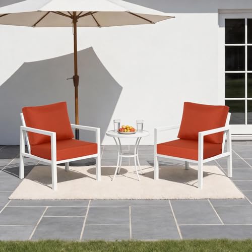 Localive 21.5x25.5 Inch Outdoor Deep Seat Cushions Set of 2,Thick High-Density Foam, Water-Resistant, Piped Edges & YKK Hidden Zipper for Patio Furniture,Quarry Red by Localive - Used condition - Image 6