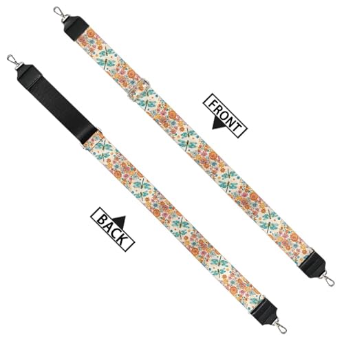 Image of Talayituse Boho Mandala Dragonfly Print Shoulder Strap Wide Purse Bag Strap Adjustable Replacement Belt Luggage Crossbody Shoulder Bag Strap for Women Girls