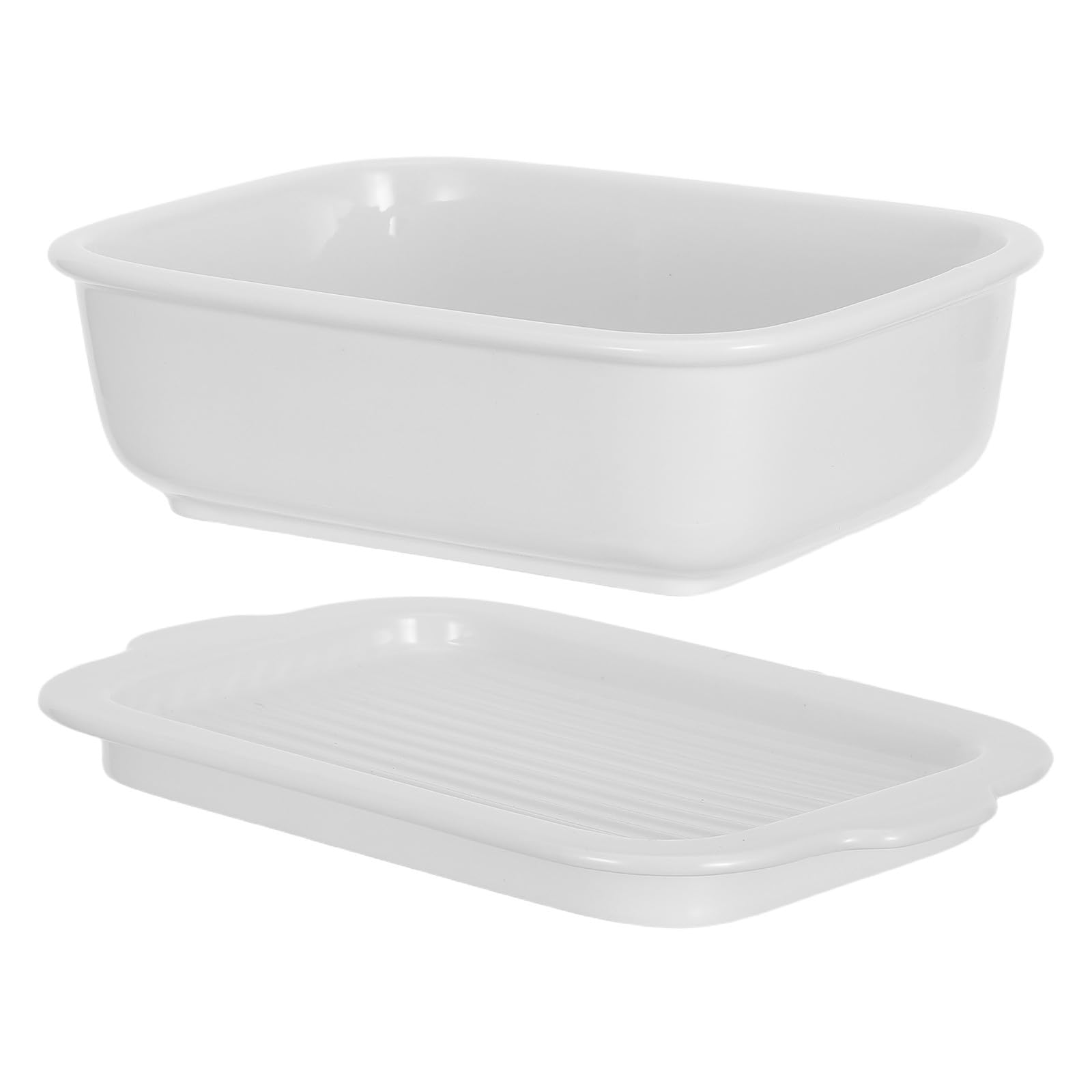 Molde para Horno Rectangular de Cerámica de Color Claro con Tapa, Capacidad 800ml, Resistente al Horno y Fácil de Limpiar, Adecuado para Reuniones Familiares