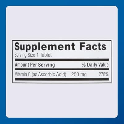 MAJOR Vitamin C 250 Mg - Dietary Supplement - 100 Tablets (1 Pack)