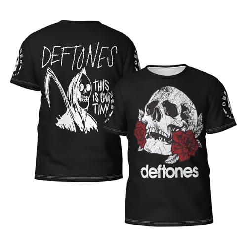Men's Alternative Metal Band Summer T-Shirt Multi-Sided Graphic Short-Sleeve Novelty Cool Shirts Multicoloured L