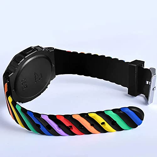 Image of Time Up Digital Dial LED Display Rainbow Strap Fresh Smart Design Medium Size Kids Watch for Boys & Girls (Age 5-15 Years)-YSR-X (Black)