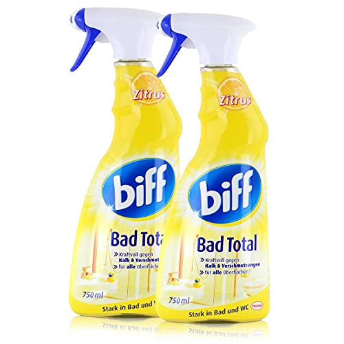 Biff Bad Total Zitrus 750ml - Stark in Bad und WC - Kraftvoll gegen Kalk - Mit Zitrusduft (2er Pack) Cover