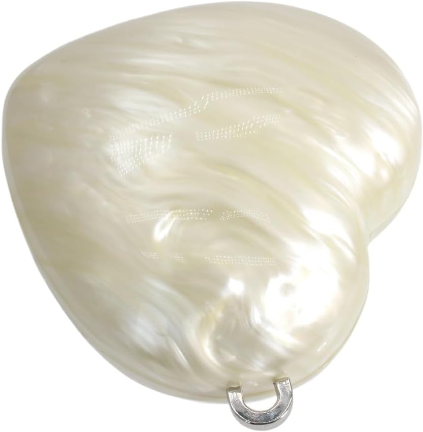 Women Heart Shaped Acrylic Clutch Purses Cute Evening Handbag with Pearl Chain for Wedding Cocktail Prom Party - Image 4
