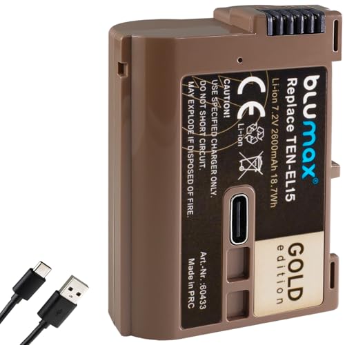 Batería EN-EL15 para Nikon Z7 II contra el agotamiento de energía mediante carga USB-C
