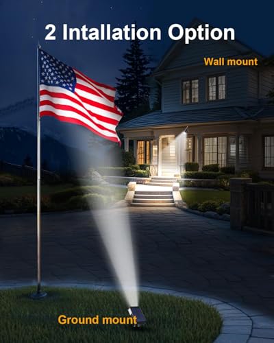 Image of 1 Pack Solar Spot Lights Outdoor Waterproof, 20 LEDs Bright Landscape Spotlights Dusk to Dawn, Cool White Adjustable Uplights for Yard Tree House Garden Wall Pathway, IP65