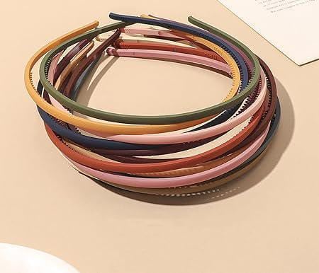 Glam Shopperz Thin Plastic Headbands Set, Multi-Color Pack, Classic Style Pack of 12-image-32