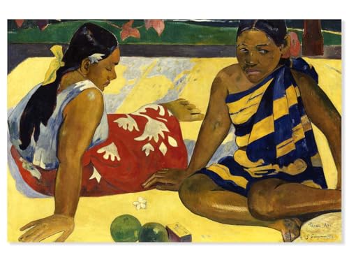 Hexoa Tableau célèbre Paul Gauguin - Parau api - Made in France - Toile imprimée 45x30