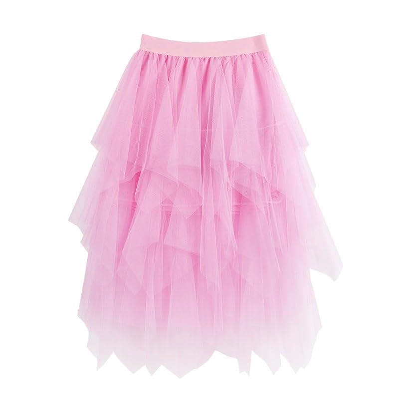 tüllrock rosa, Tüllrock Damen Lang Puffy Unterrock Tüll 50Er Faschingskostüme Mesh Rock Mit Elastische Kostüm Karneval A-Linie Feen Kleid Hohe...