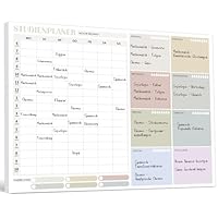 BIROYAL Studienplaner, A4, 50 Blätter - Lehrerbedarf, Wochenplaner Block für Schüler - Study Essentials, School Supplies, Schulsachen, Stundenplan - Lernplaner zum Beschriften und Abreißen