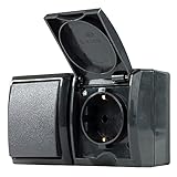 Abmessungen Schalter-Steckdosen-Kombi (LxBxH): 73 x 133 x 60 mm, Gewicht: 173g