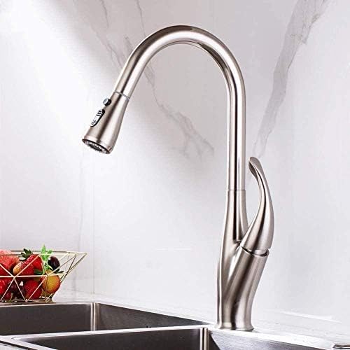 Mitigeur 3 fonctions avec douchette extractible pour cuisine monotrou