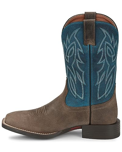Image of Justin Canter 11 inch Western Boots for Men, Full Grain Leather, Woven Lining, Square Toe, Slip-Resistant Rubber Outsole