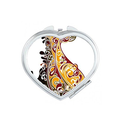 Miroir compact paon coloré portable petit miroir de main pour sac à main