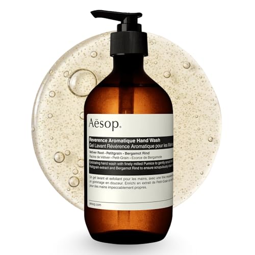 Aesop Reverence Exfoliating Hand Wash | Gentle Daily Exfoliating Cleanser with Bergamot & Vetiver Root to Renew & Smooth Skin | 500mL / 16.9oz