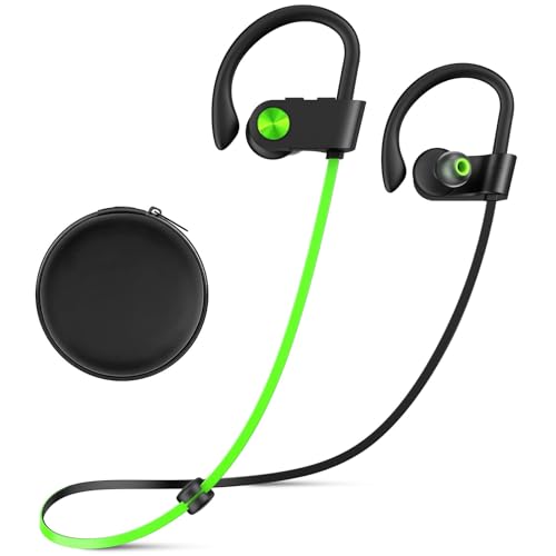 Image of Bluetooth Headphones, Bluetooth 5.3 IPX7 Waterproof Wireless Sports Earbuds for Workout Gym, 16 Hrs Playtime Running Headphones with Noise Cancelling Mic, HiFi Bass Stereo in-Ear Earphones