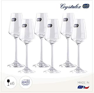 Small Liquor Glasses Set (6 pack), Hard & Durable Crystal Clear Stemware