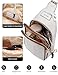 molshine Sling Crossbody Bag, Fashion Chest, Casual PU Leather Shoulder Bag for Women Work Travel Hiking Cycling DLK0037 (White)