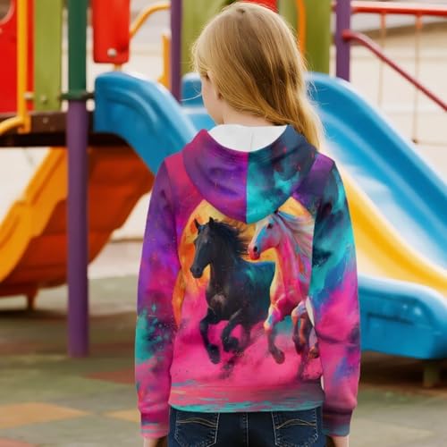Image of GLUDEAR Teen Boys Girls Novelty Animal Galaxy Hoodies Sweatshirts Pullover