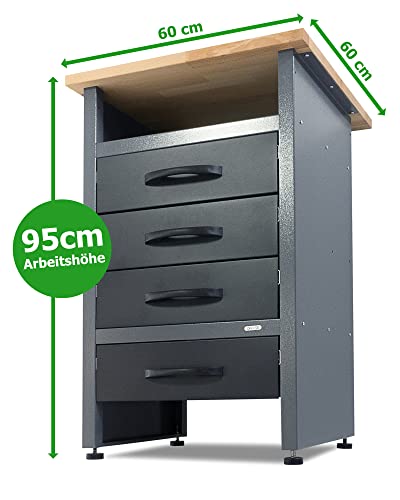 Ondis24 Werkstatt Werkstatteinrichtung 240cm Komplettset grau Werkbank Werkzeugschrank Lochwand Arbeitshöhe 95cm – Bild 5