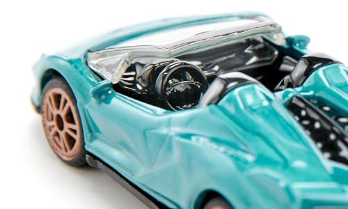 siku 1571, Lamborghini Sián Roadster, Spielzeug-Auto, Metall/Kunststoff, Türkis Metallic, Gummierte Reifen, Sportliche Felgen, Offenes Dach
