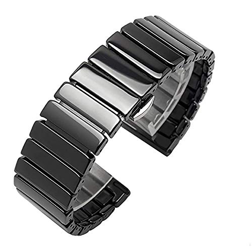 Bracelet de montre acier et céramique 20mm pour montre connectée