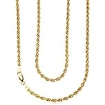 Alexander Castle 18" Solid 9ct Gold Chain Rope Chain Necklace - 3mm - Yellow Gold Necklace for Women with Jewellery Gift Box