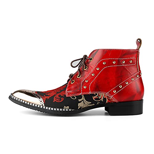Feito à mão Botas de tornozelo para homens Botas masculinas com cadarço com decoração Escritório Fes