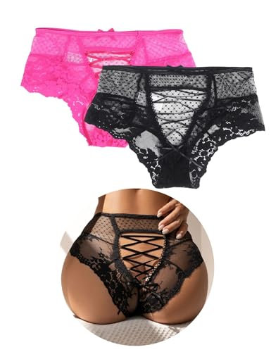 Image of ohyeahlady French Knickers for Women UK 10-24, Plus Size Lace Underwear
